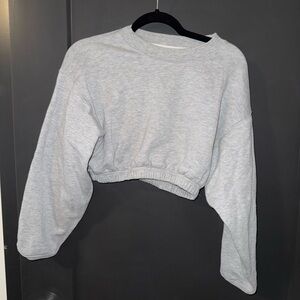 Alo Gray Cropped Sweatshirt